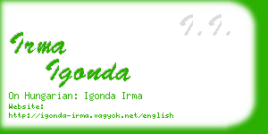 irma igonda business card